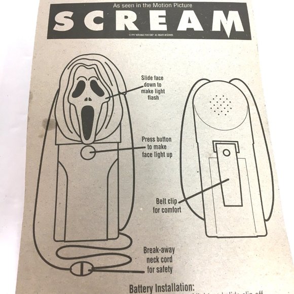 Safety Light Scream Ghost Face  Fun World Easter Unlimited VTG NWT NOS - Picture 7 of 11